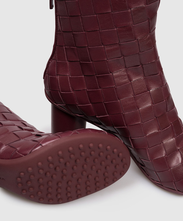Bottega Veneta Бордові шкіряні ботильйони Atomic 811087V2ED0 зображення 5