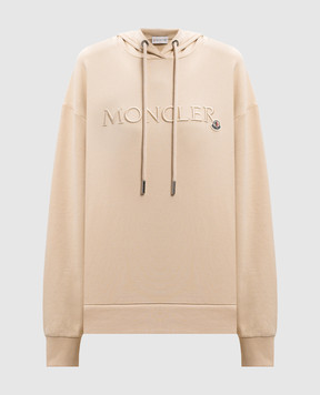 Moncler Бежевые худи с вышивкой логотипа J20938G0001989A1K