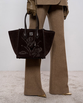 Ermanno Scervino Коричнева замшева сумка-тоут D473S754RDIW