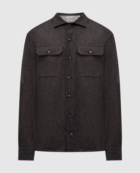 Brunello Cucinelli Коричнева сорочка з вовни M038P0720