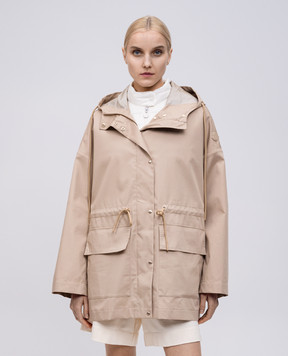 Moncler Бежева парка Gaillon з нашивкою логотипа K10931A0005954A3K