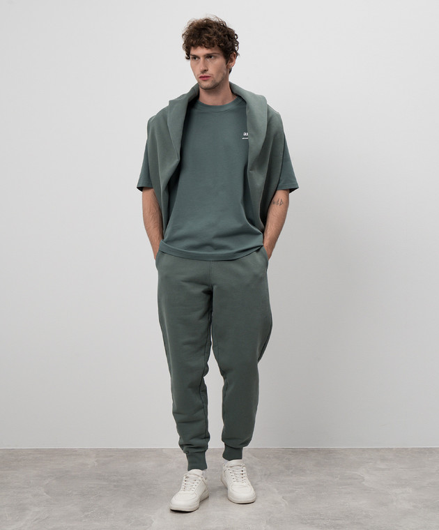 Ami Paris Зеленая футболка с принтом логотипа UTS024726 изображение 2