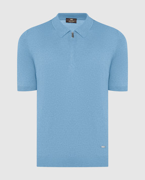 Enrico Mandelli Блакитна футболка із шовку з логотипом A8K1045136