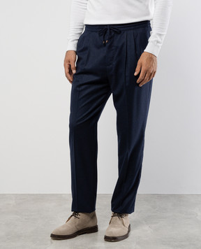 Brunello Cucinelli Синие брюки из шерсти ME226E1710