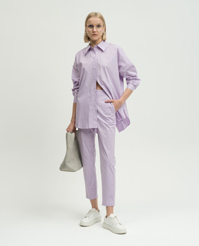 Twin Set Actitude Фиолетовые брюки с металлическим логотипом 241AT208D