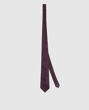 Brunello Cucinelli Фиолетовый галстук из шелка в узор MR8990018