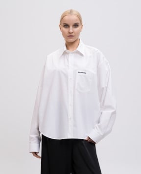 Balenciaga Белая рубашка с вышивкой логотипа 783793TRM28