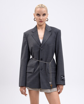 Alexander Wang Сірий жакет з вовною в клітинку 1WC3252663