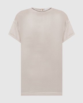 Brunello Cucinelli Бежева футболка прямого крою M0T81BI100