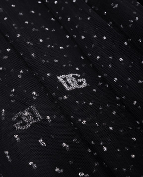 Dolce&Gabbana Детская черная юбка с принтом логотипа L55I00ISMIQ