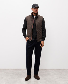 Cashmere&Whiskey Коричневый жилет из шерсти и кашемира 7400855216
