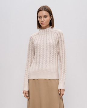 Ermanno Scervino Бежевий светр з вовною в кристали D455M321CTURY