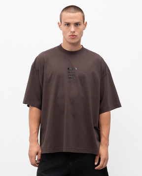 Vetements Коричнева футболка з принтом UH76TR650C