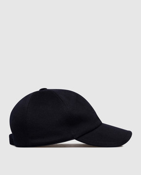 Loro Piana Синяя кепка из кашемира вышивкой логотипа FAF8520