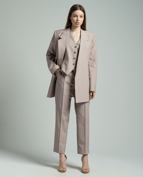 Victoria Beckham Рожеві штани з вовни 1124WTR005125B