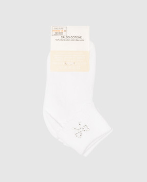 RiminiVeste Дитячі білі шкарпетки Coccoli з кристалами LOLLO3FS