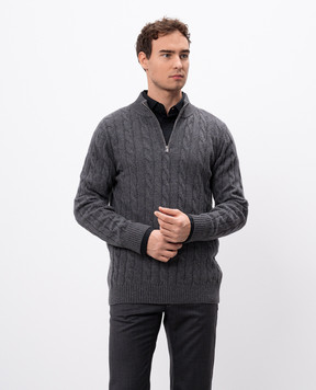 Cashmere&Whiskey Серый джемпер из кашемира MU9651307341TR3XL