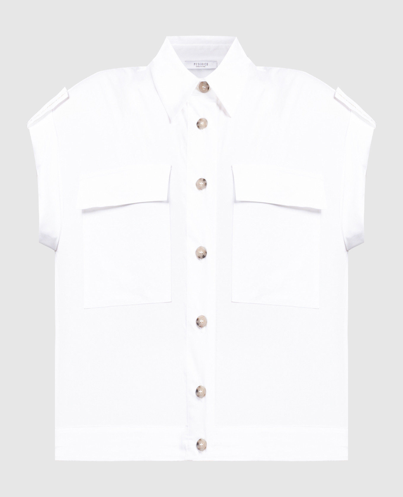 Белая блуза с цепочкой мониль