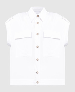 Peserico Біла блуза з ланцюжком моніль S06750D01979