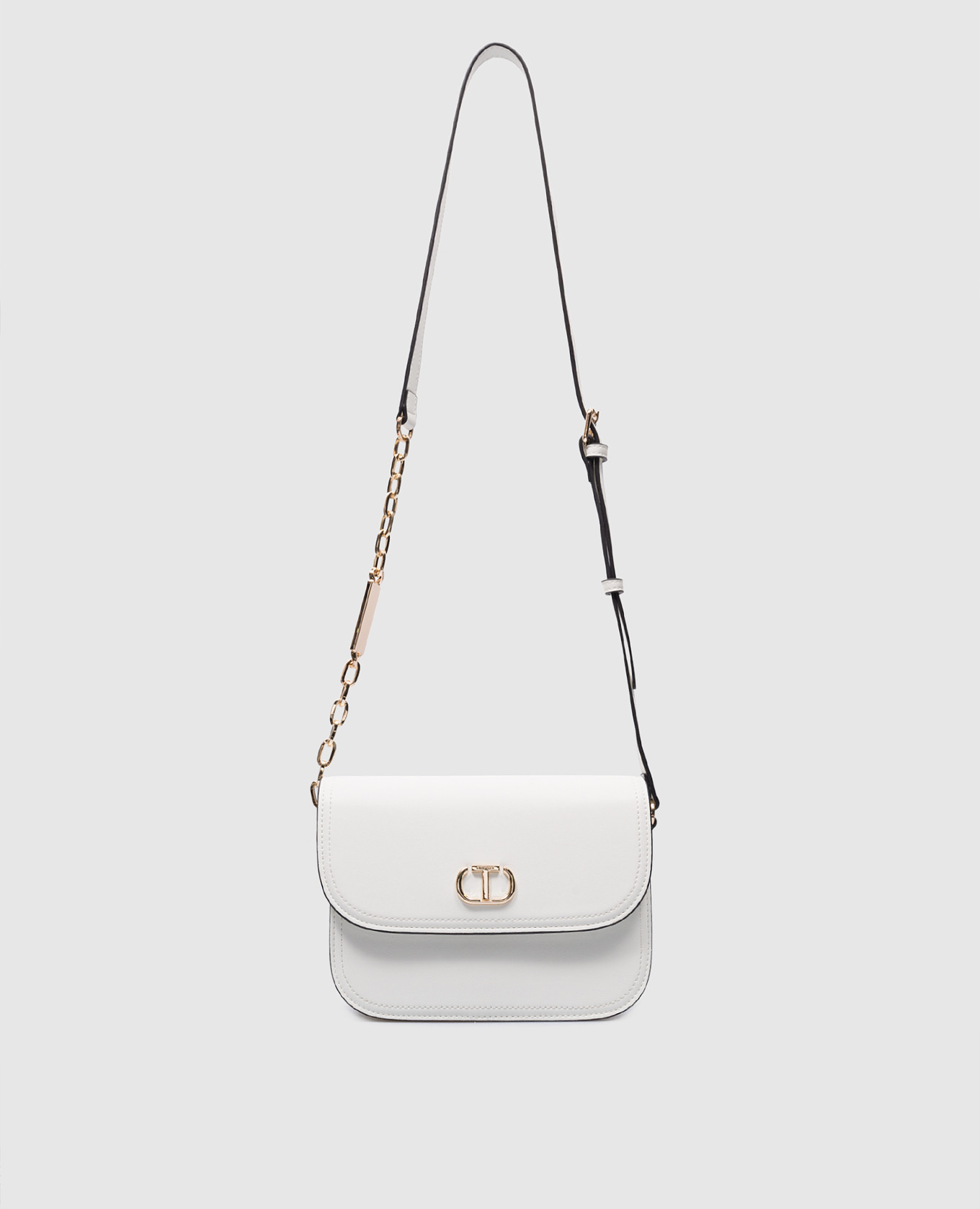 Белая сумка-мессенджер с логотипом