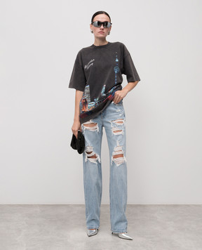 Alexander Wang Сіра футболка з кристалами UCC3251844