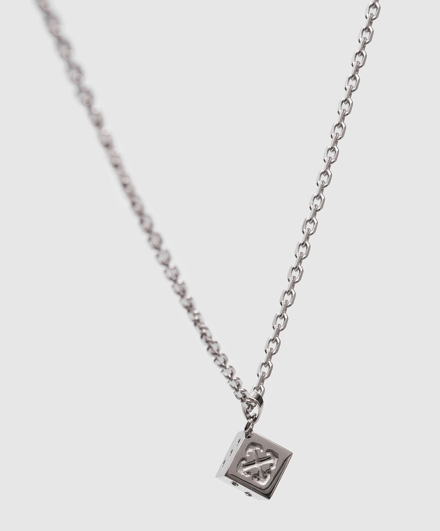 Off-White цепочка с подвеской в виде кубика OMOB15KW24MET001 изображение 3
