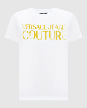 Versace Jeans Couture Белая футболка с логотипом 76HAHG03CJ00G