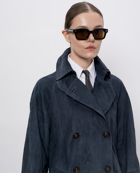 Brunello Cucinelli Чорні сонцезахисні окуляри Jared з логотипом MOCSTEMS15