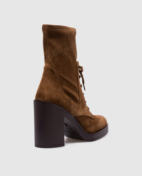 Stuart Weitzman Коричневі замшеві ботильйони EVERITT 80 SJ307