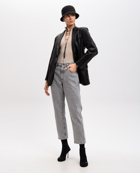 Brunello Cucinelli Сірі джинси з патчем логотипа MP095P5847