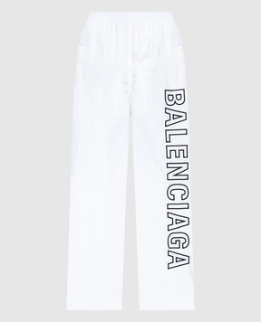 Balenciaga Білі спортивні штани з вишивкою логотипа 768829TNO79w