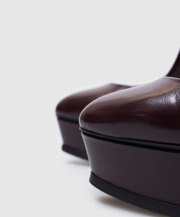 Casadei Бордові шкіряні глянцеві туфлі 1F300H1401RAIN зображення 5