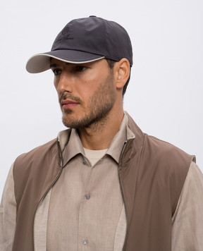 Loro Piana Серая кепка с вышивкой логотипа FAP9958