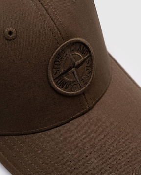 Stone Island Дитяча кепка кольору хакі з вишивкою емблеми логотипа K1S169100912S0065