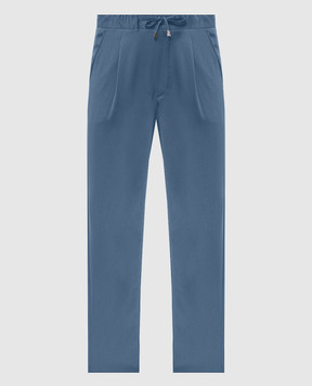Enrico Mandelli Голубые брюки из шерсти GYM02B4531