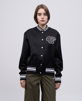 Off-White Черный бомбер с логотипом OWEK00FS25FAB001