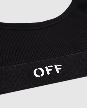 Off-White Черный браслет в рубчик с логотипом OWUB001S25JER001