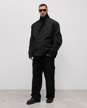 Vetements Комплект із чорної куртки з вишивкою емблеми, та стьобаної куртки UH76OJ750B