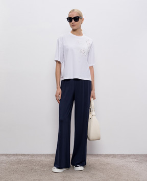 Twinset Біла футболка з вишивкою 251TP2730