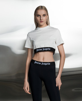 Palm Angels Біла футболка з візерунком логотипа PWAA051S24JER001