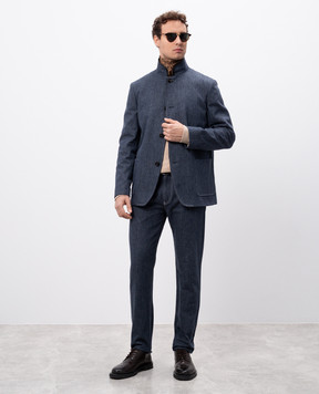 Loro Piana Синій джинсовий блейзер FAO7202