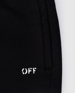 Off-White Детские черные джогеры с принтом логотипа OBCH001C99FLE003