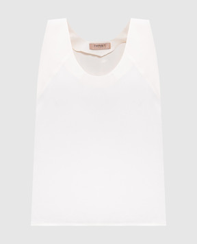 Twinset Бежевий топ з логотипом 242TT2412