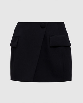 Balmain Черная юбка мини из шерсти EF0LA515WC09
