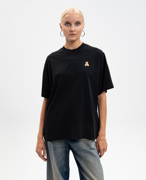 Palm Angels Чорна футболка з принтом Bear in mind PWAA07BF25JER006