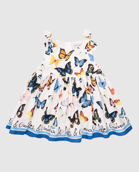 Dolce&Gabbana Детское белое платье с бантиками L21N61FI5KS