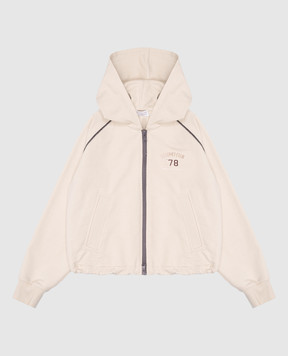 Brunello Cucinelli Детская бежевая спортивная куртка с цепочкой мониль BH827E857C