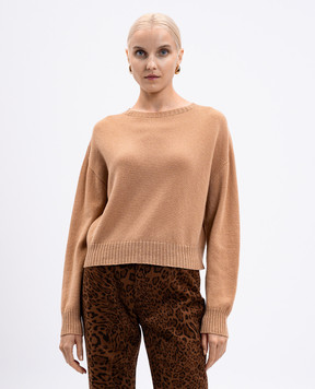 Twinset Коричневий джемпер з вовни і кашеміру 252TP3580