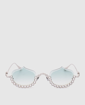 Anna-Karin Karlsson Сріблясті сонцезахисні окуляри CRYSTAL MERINGUE із білим золотом та кристалами Swarovski S2327702