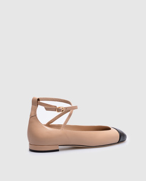 Stuart Weitzman Бежевые кожаные балетки EDEN STRAP SJ720